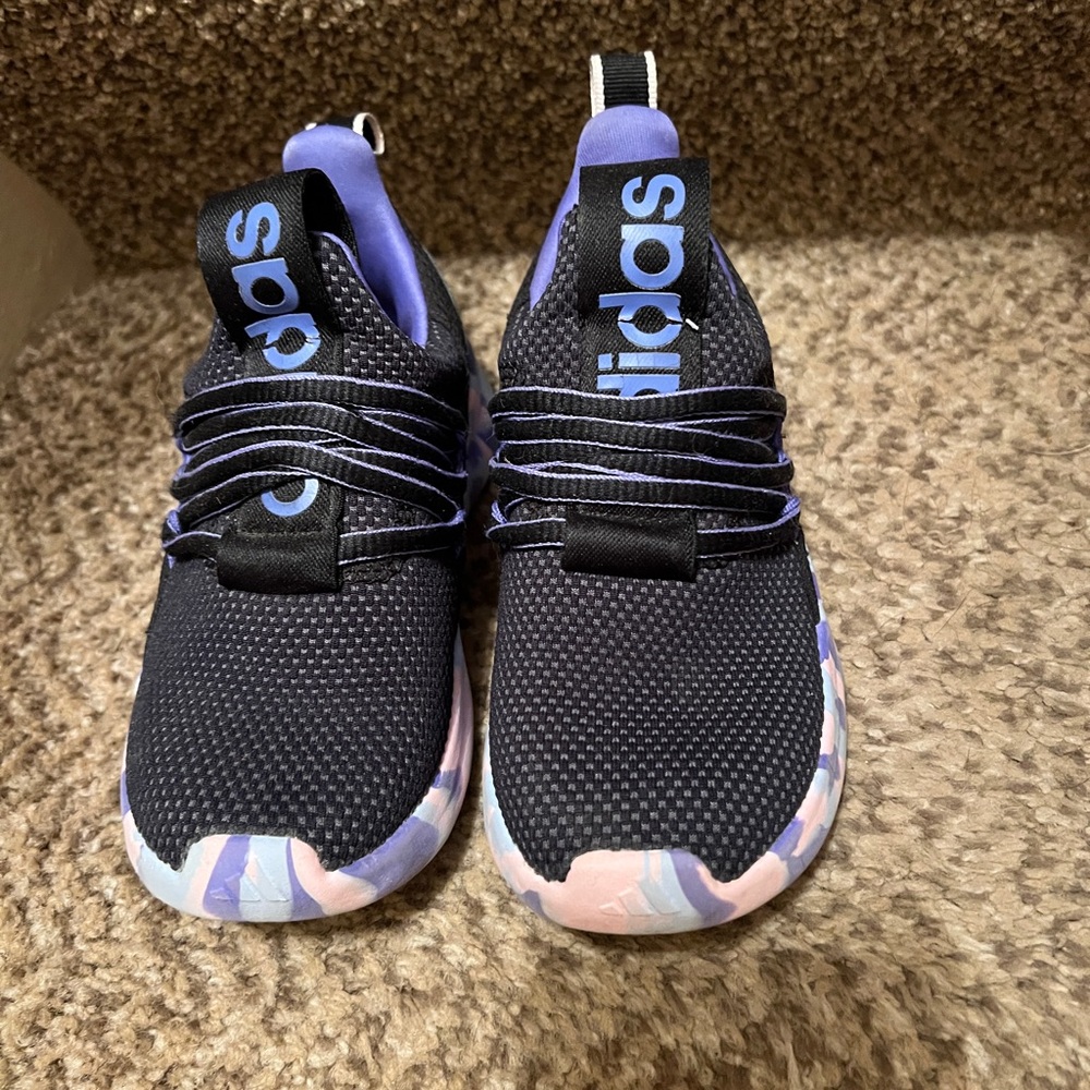 Girls Adidas Black and Purple Shoes